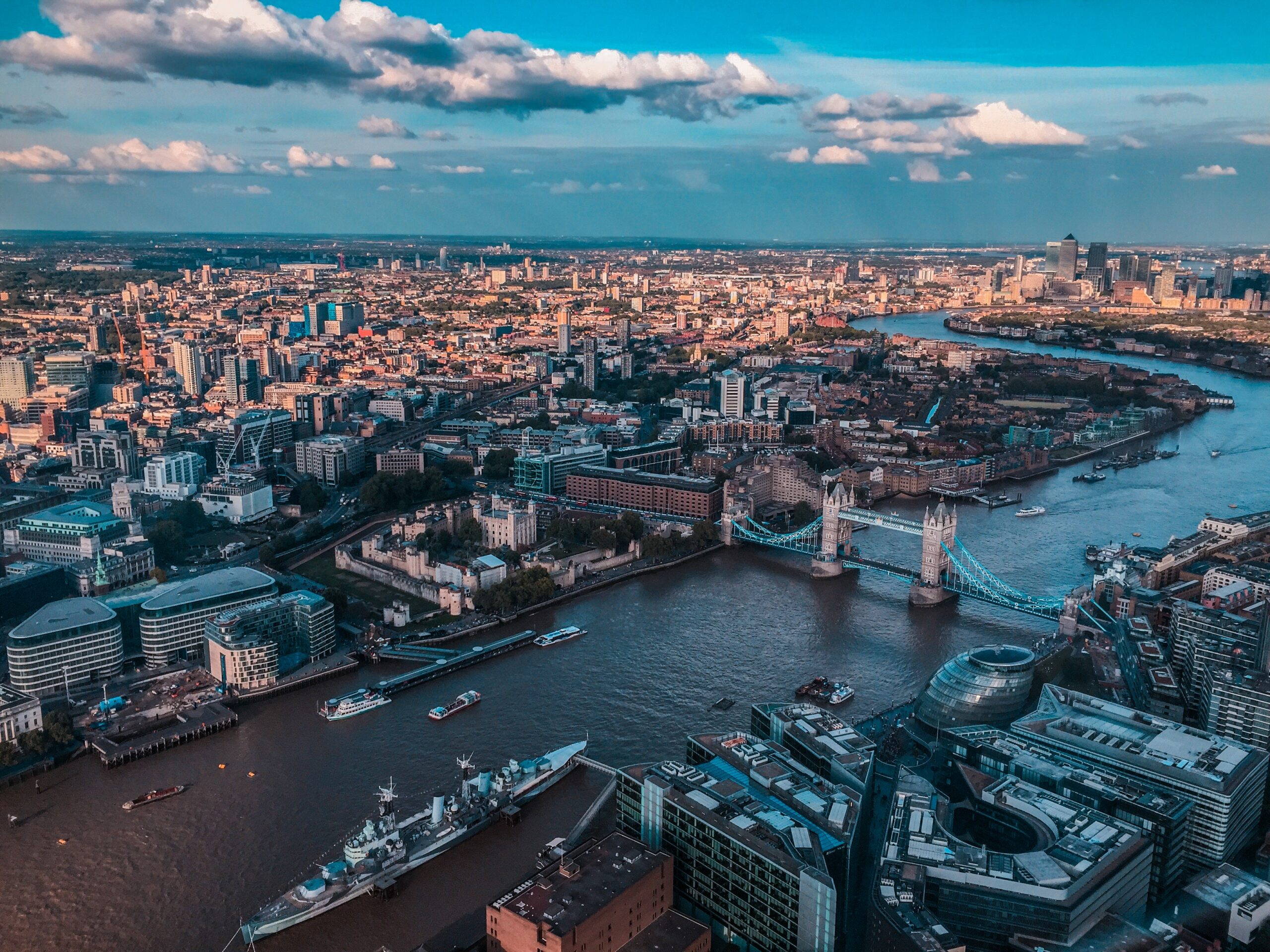 Drone image of London